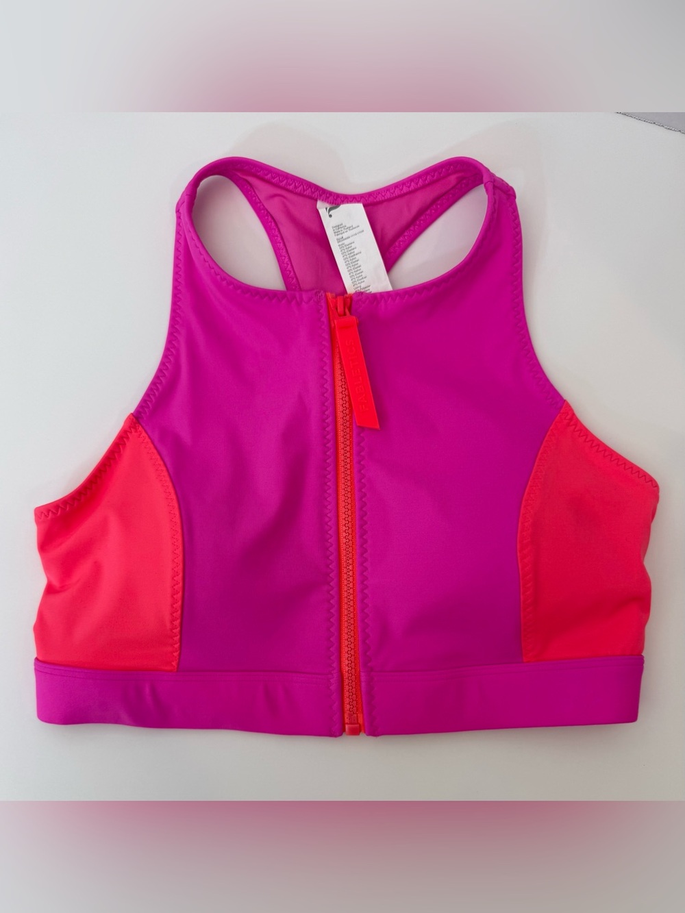 Fabletics women’s High Tide Zip-Front Swim Top Size S